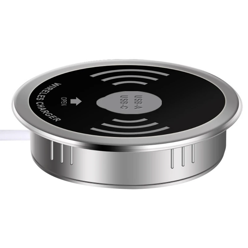 

5W Qi Desktop Wireless Charging Station Waterproof USB Type C Embedded Desk Wireless Charger For IPhone 8/X/XS for samsung