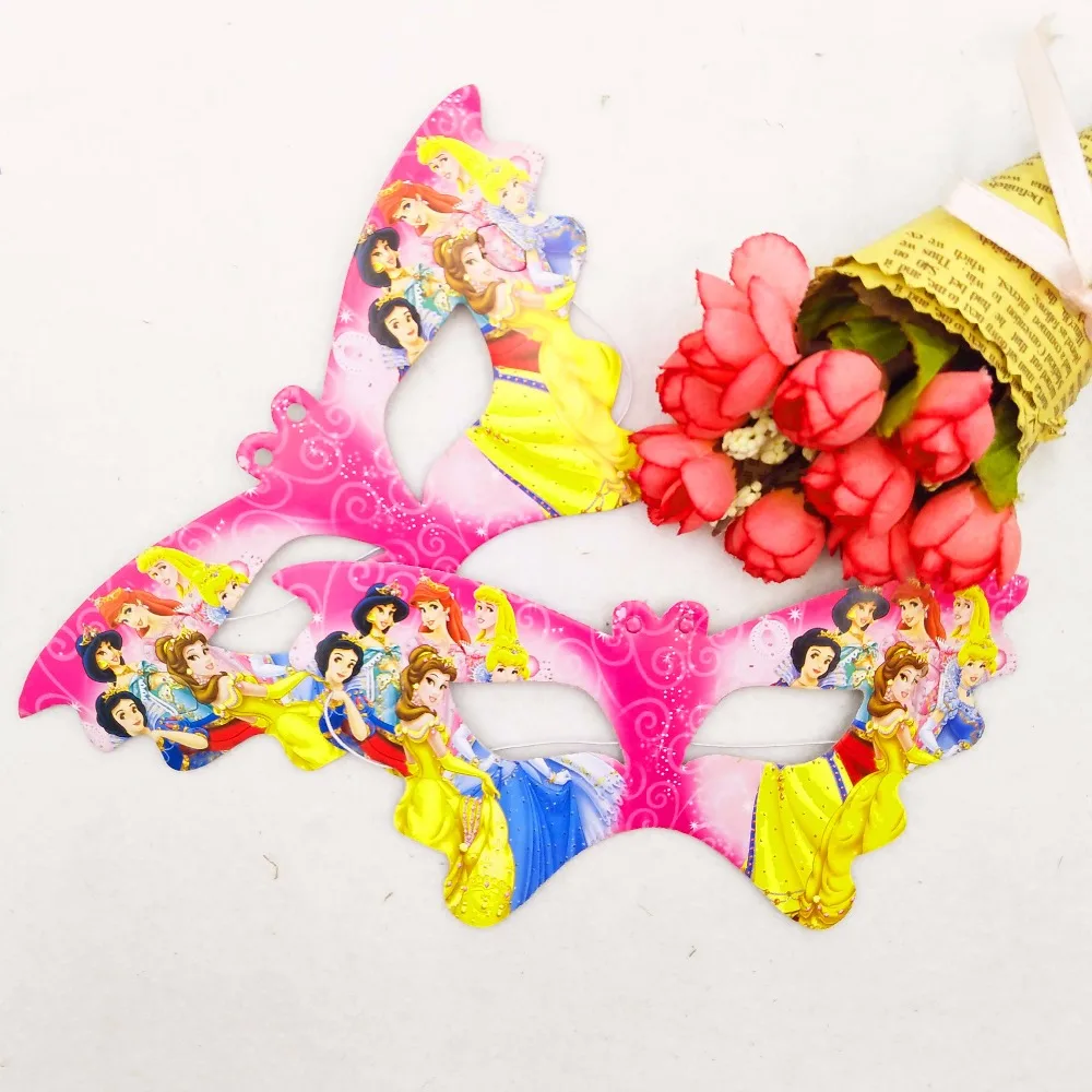 10 шт./компл. принцесса маска для лица день рождения поставки щенок тема мультфильма для детей вечерние наряды костюм одноразовые вечерние украшения