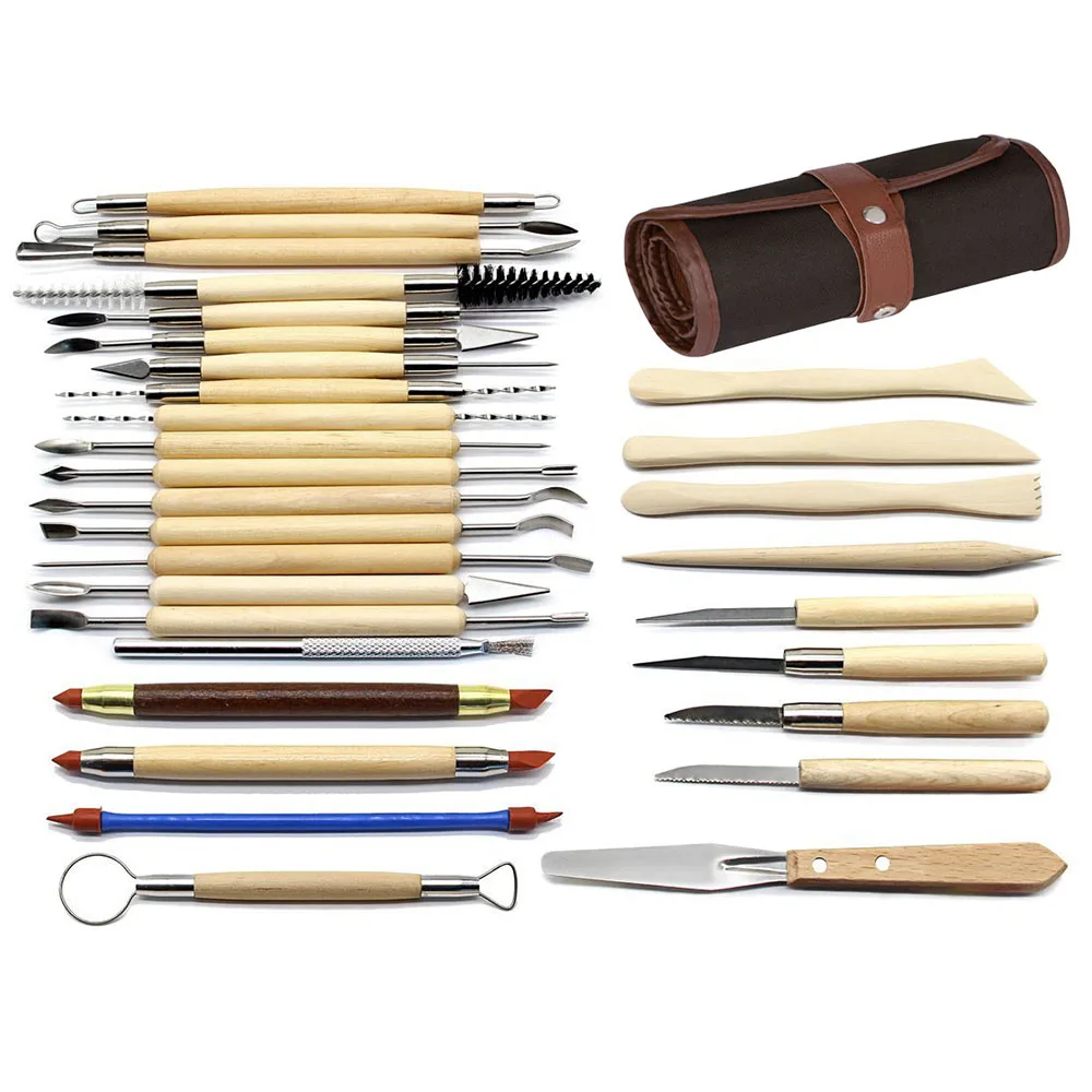 

Cheapest 30pcs Clay Sculpting Tools Pottery Carving Tool Set Pottery / Ceramics Wooden Tools With Bag