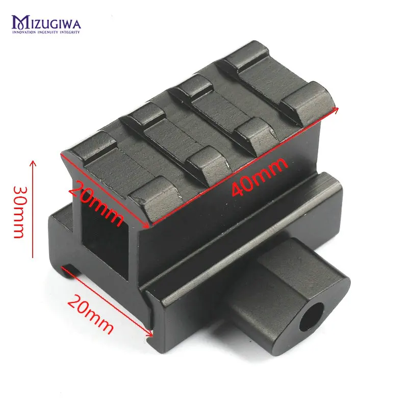 

MIZUGIWA 3 Slot Medium Riser 20mm Weaver Picatinny Rail Rifle Base Flat Top Riser Mount For Rifle Scope Hunting Adapter Gun