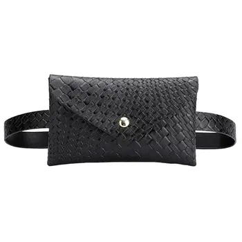 

Fashion Women Bag Cross Body Mini Purse Bag Weaving Hasp Outdoor Solid Color Messenger Bag Chest Waist Bag