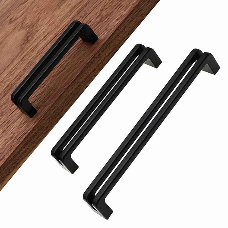 RUNBAZEF черные ручки для шкафа и Ручка Бар Кухня Ручка мебельная фурнитура для ящиков вытяжной шкаф дверь длинная ручка