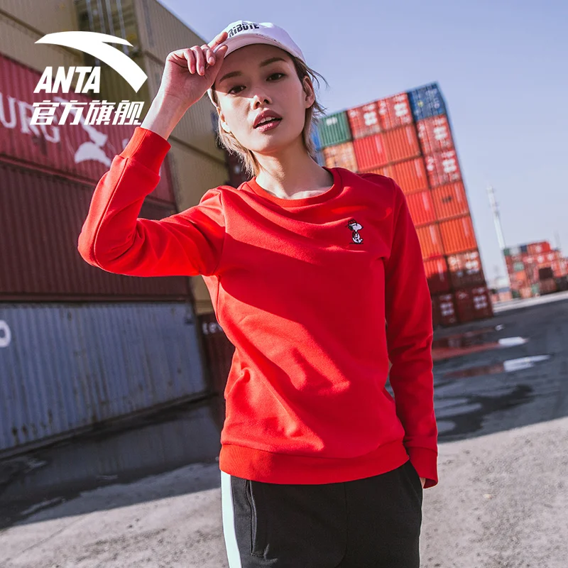 ANTA Для женщин совместные модели 2018 Новинка худи Длинные рукава дышащая