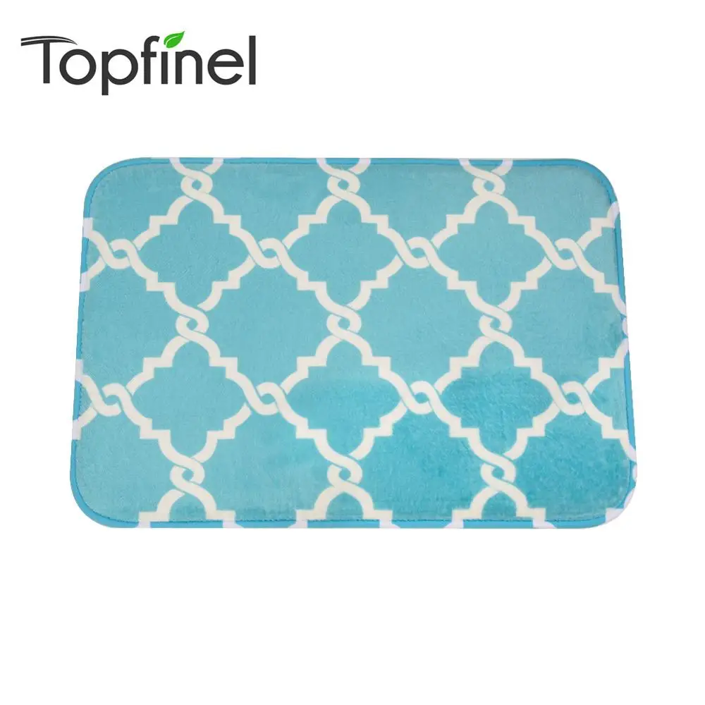 

Topfinel Bath Mat Quatrefoil Rug Antiskid Soft Carpet for Bathroom Living Room Kitchen Toilet Modern Carpet Mat 40x60cm