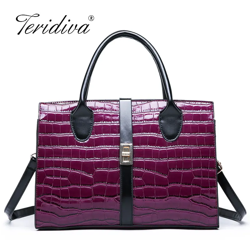 

Fashion Luxury Brand Crocodile Bag Women Leather Shoulder Bag Crocodile Skin Handbag Ladies Messenger Tote Women Bag Red