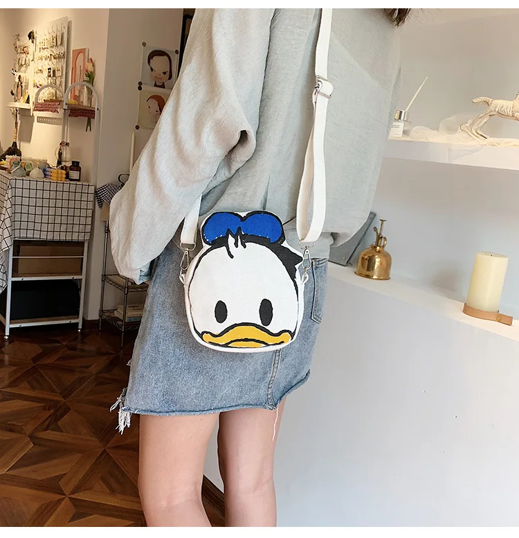 Disney Mickey mouse children cartoon canvas bag girl boy messenger shoulder bag new minnie bag lady Donald Duck handbag