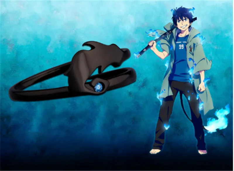 Мультфильм Аниме Ao no Exorcist синий Exorcist Okumura Рин демон хвост кольцо из стерлингового серебра 925 S925 Кольца манга Cos Реквизит подарок