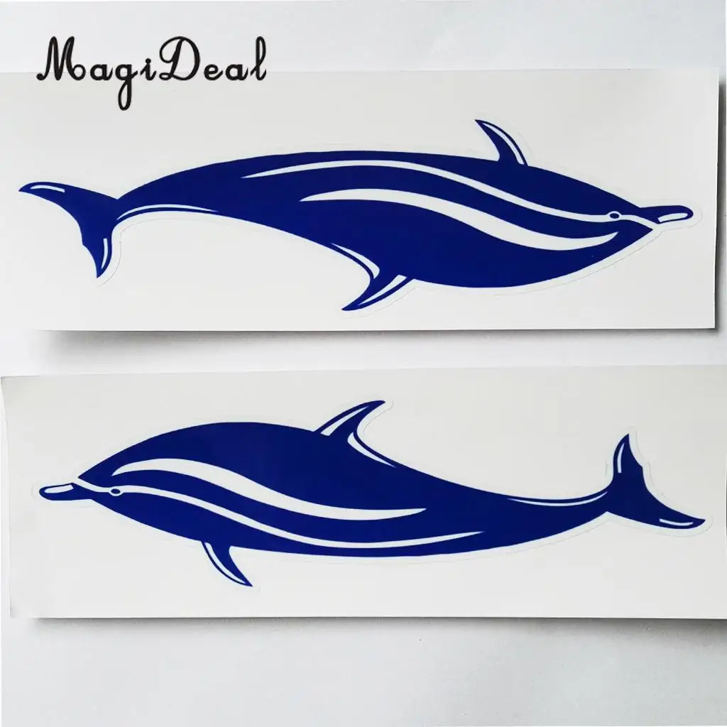 MagiDeal Hot Sale 2Pcs Blue Dolphin Vinyl Decals Stickers for Kayak Canoe Boat Car Surfboard Window Laptops Walls Kayak Stickers
