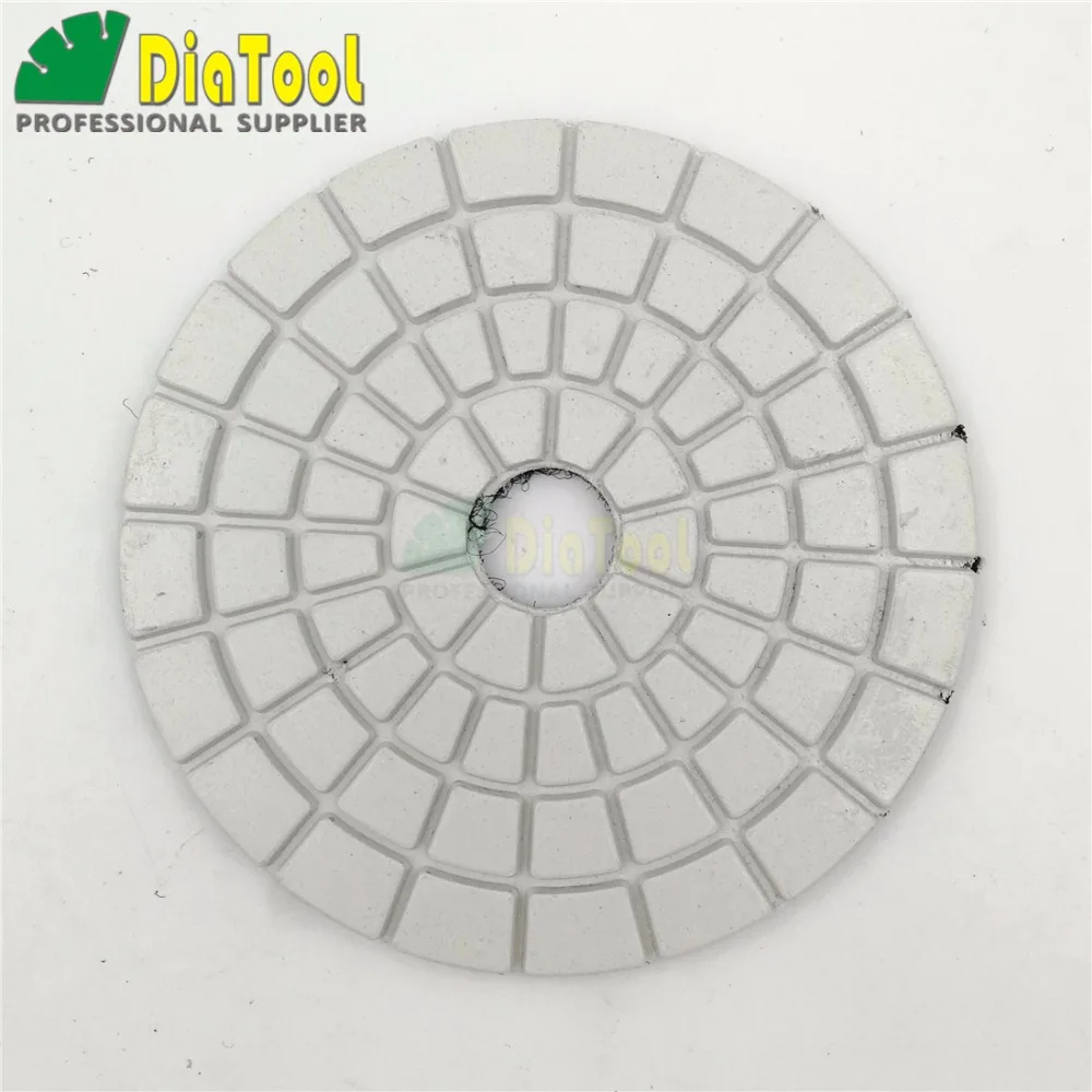 10pcs white buff Diamond flexible Wet polishing pad for granite, marble and ceramic, Spiral type Dia 100mm/4" Free shipping