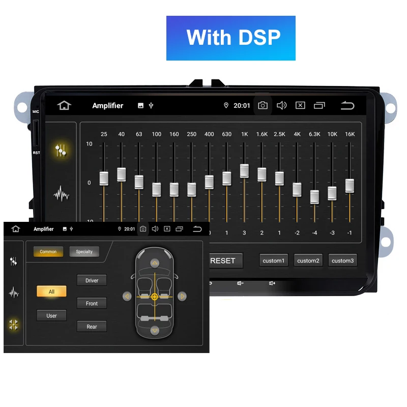 Cheap IPS DSP Android 9.0 multimedia player for VW PASSAT B6 B7 V7 Golf 5 6 BORA Tiguan Fabia Rapid Seat Leon Altea Toledo no DVD 2