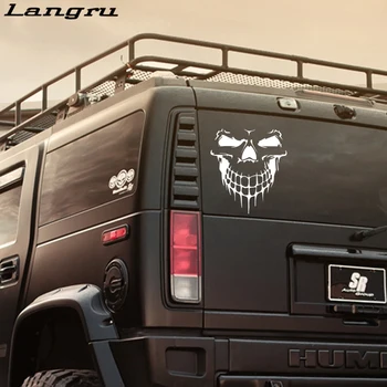 

Langru Hot Sale Cool Graphics Skull Hood Decal Vinyl Large Graphic Sticker Car Stying Art Decals Decorative Jdm