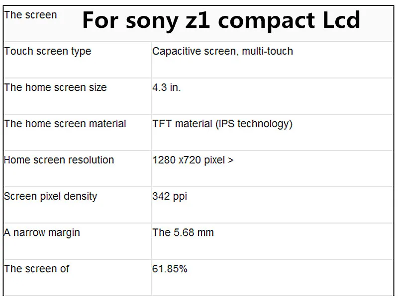 Дисплей для SONY Xperia Z1 compact lcd сенсорный экран дигитайзер для SONY Xperia Z1mini lcd D5502 D5503 M51W сенсорный дисплей