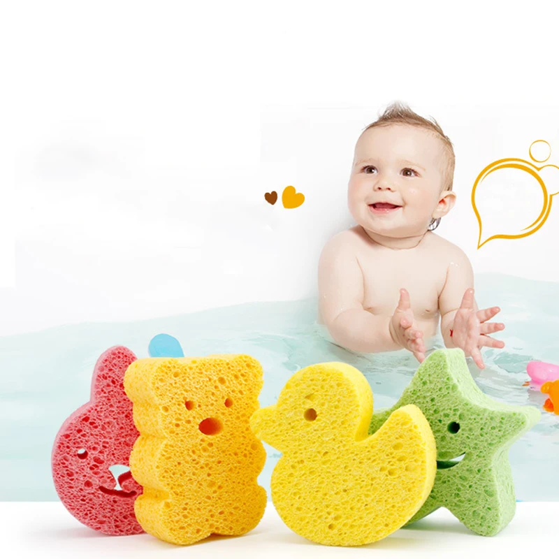 

Bear Type Baby Bath Sponge Brushes Infant Cartoon Take Shower Faucet Wash Bath Brushes Tool Kids Rubbing Body Sponge Accessories