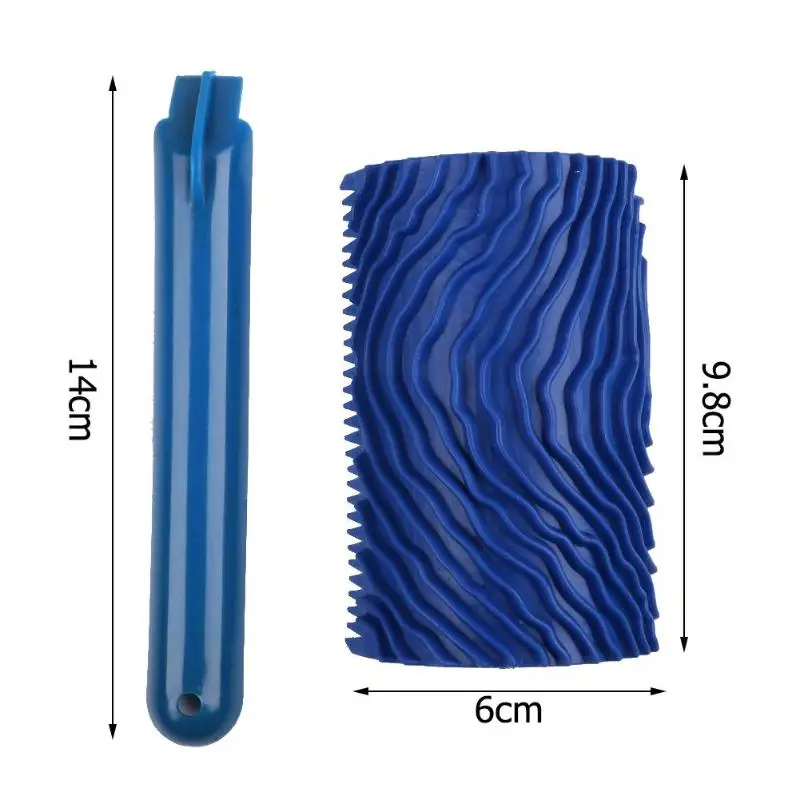 Синий резиновый деревянный ролик для красок DIY инструмент для снятия краски с ручкой DIY Украшение стен