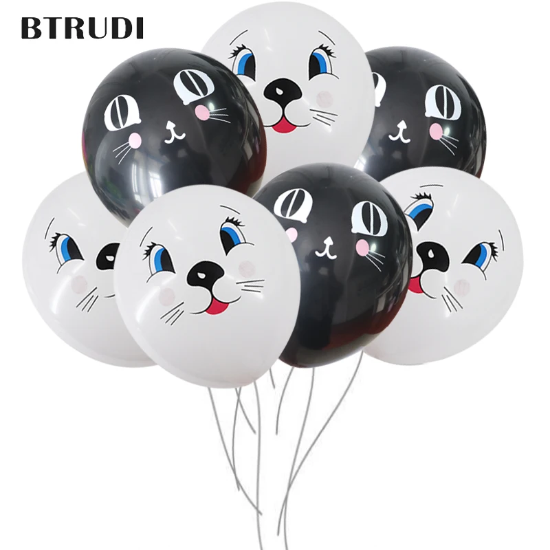 

Воздушный шар с мультяшным котом/кроликом BTRUDI, 12 дюймов, украшение для дня рождения, тематика с животными, надувной детский подарок, Классич...