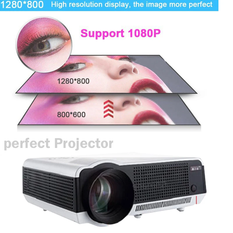 Poner Saund Проектор 5500 Люмен СВЕТОДИОДНЫЙ Поддержка 1080 P для Домашнего Кинотеатра ПК