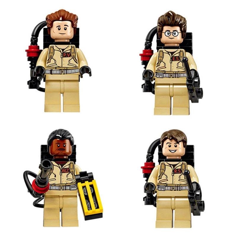 

4pcs/Set Compatible Blocks Super Heroes Ghostbusters Figures Weapon Fastic Assemble Building Blocks Collection Toys For Kids