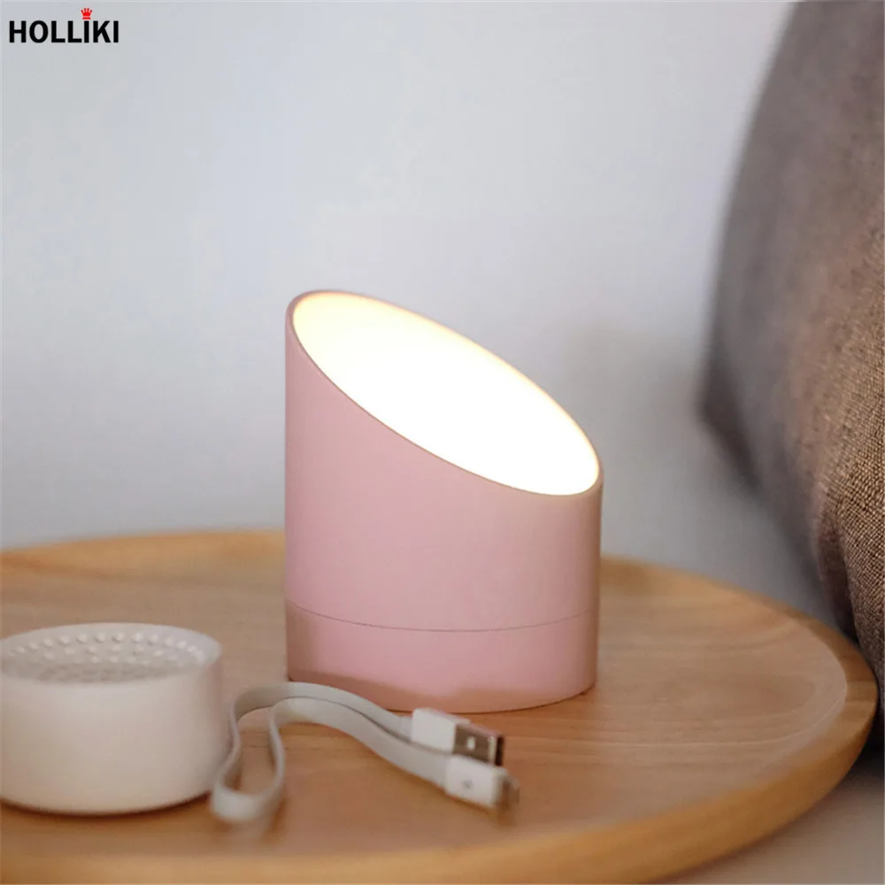 

Novelty LED Gravity Sensor Table Lamp with Alarm Clock Function USB Rechargeable Atmosphere Lamp For Home Bedroom Living Room