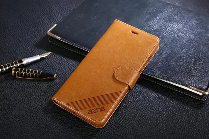 Azns для Xiaomi Mi Note 3 чехол Роскошный флип-чехол из искусственной кожи с подставкой Чехол для Xiaomi Mi Note 3 Чехол для мобильного телефона - Цвет: Light Brown