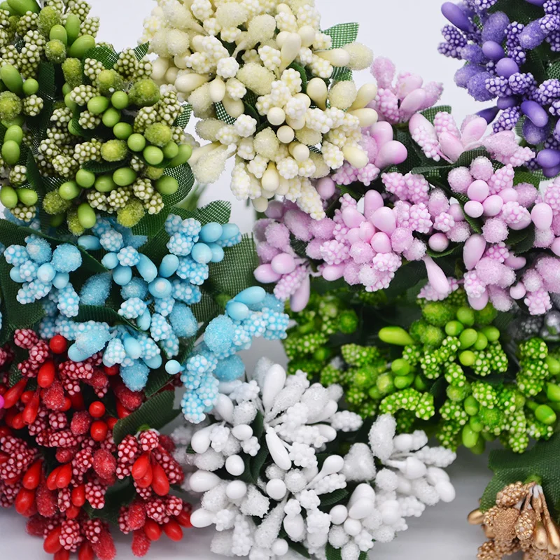 24pcs/lot Mulberry Stamen Artificial Flowers Stamen /DIY Pistils For Flowers Heads Wedding Party Scrapbooking Craft Decoration