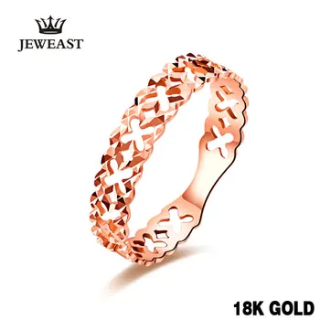 

18k Rose Gold Cut Ring For Women Hollow Design Party Jewelry Engagement Rings Exquisite Elegant Female Trendy Gooddrop shipping