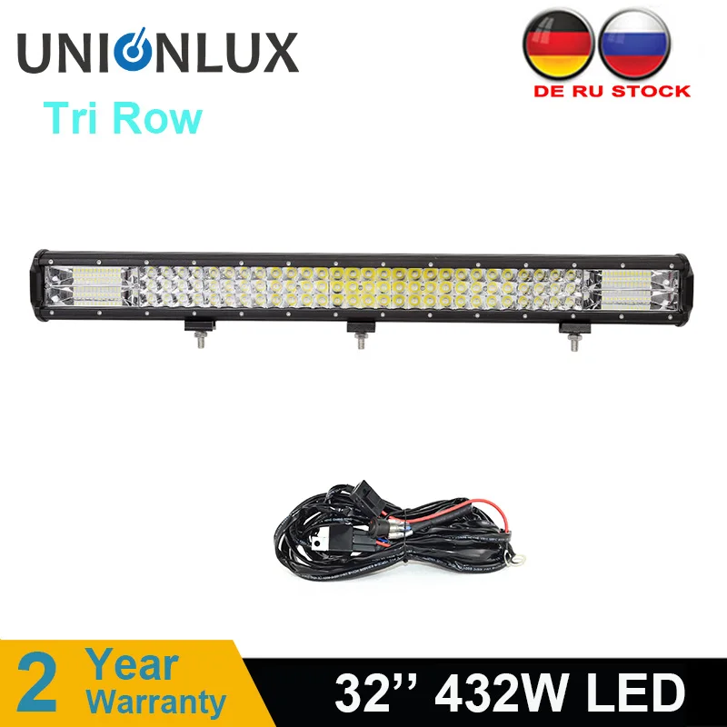 

32inch 432w LED work light bar combo beam car Driving light for Off Road truck 4WD 4x4 UAZ motorcycle ramp 12V 24V auto fog lamp