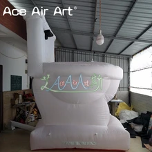 Китай поставщик рекламы гигантский надувной новая модель туалет с воздуходувкой, надувной туалет для Всемирного дня туалета