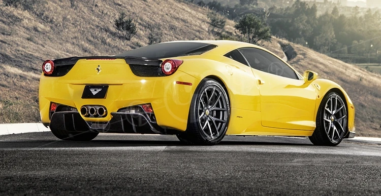 F458 задний диффузор для Fer 458 Coupe Spyder V-Стиль углеродного волокна спойлер задней крышки 458 задний бампер