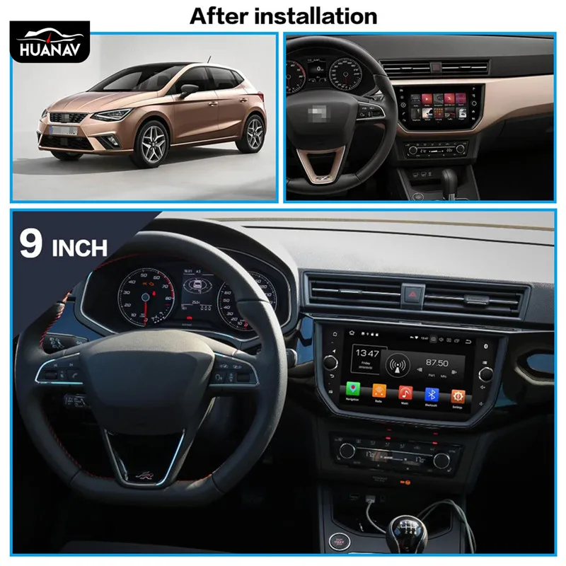 Автомагнитола на Android 9 без DVD плеера с GPS навигацией для SEAT Ibiza 2018