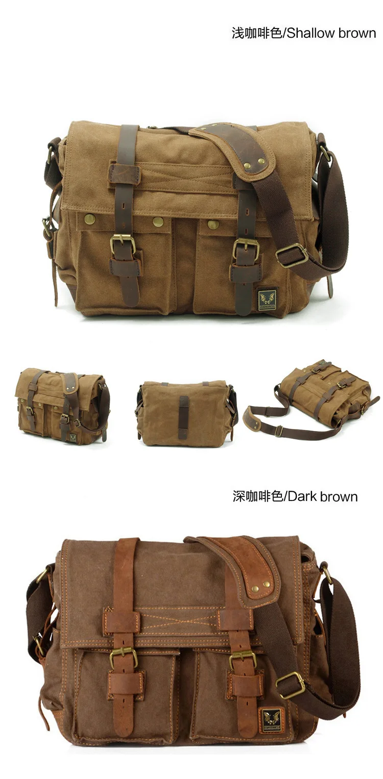 Muchuan bolsa de mensajero de lona