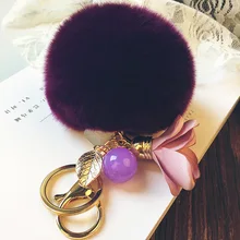 Fluffy Pom Pom rEX rabbit real fur keychain fur ball puff bag charm keyring Key chains DIY pendant leaf fabric flower Ornament Fluffy Pom Pom rEX rabbit real fur keychain fur ball puff bag charm keyring Key chains DIY pendant leaf fabric flower Ornament