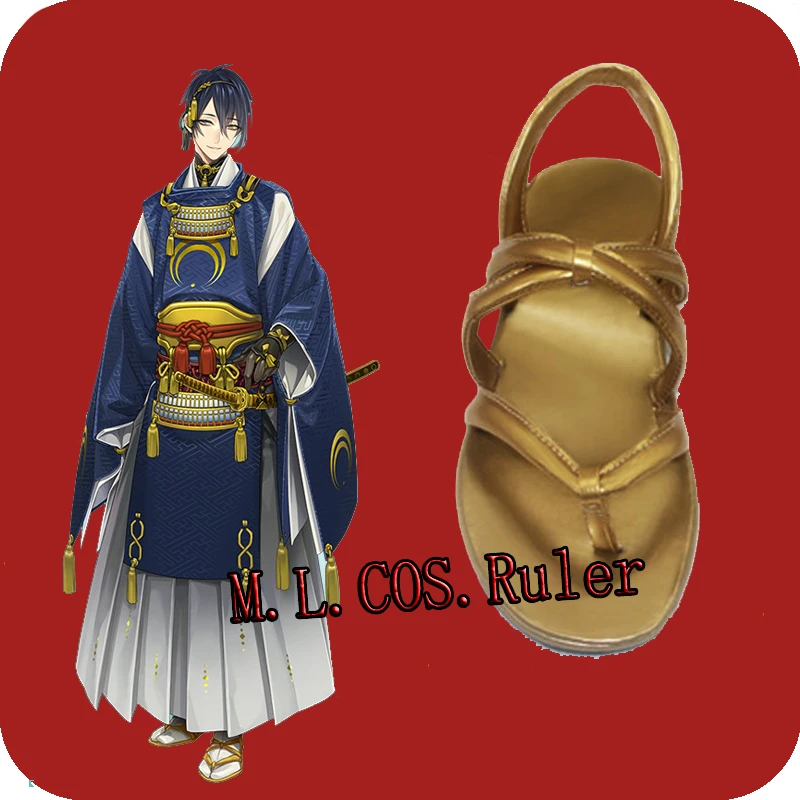 アニメ三日月munechika Cosは剣ダンスtouken Ranbuコスプレ靴コスプレローマスタイルサンダルカスタムメイド Anime Sandals Mikazuki Munechika Swordsandal Style Aliexpress