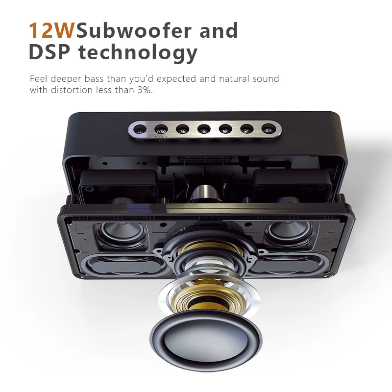 DOSS caja de resonancia XL Portátil inalámbrico Bluetooth altavoz Dual-conductor 3D estéreo audaz Bass altavoz inalámbrico TF AUX USB - 3