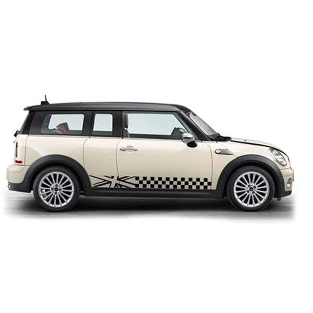 Наклейка на боковую талию двери автомобиля Checker наклейка для Mini Cooper S JCW One F54 F55 F56 F60