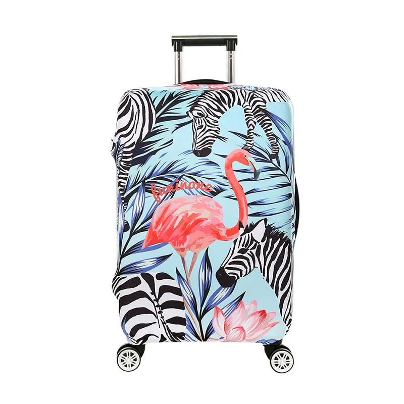 M, Pink Black Zebra Washable Luggage Covers Anti-scratch Baggage Cover Protector Dust Thicken Elasticity Cover Travel for 22-24 inch Luggage