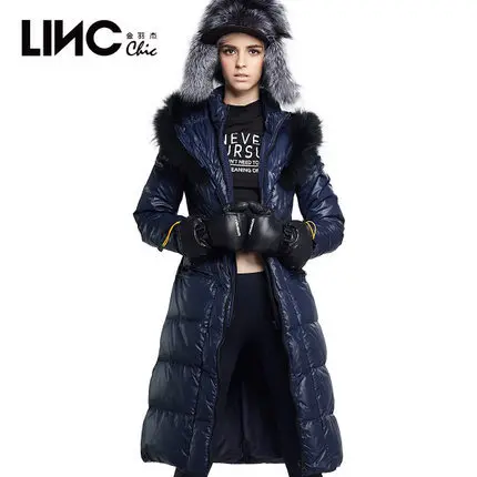 Best price at $202 Cheap 2015 Winter Thicken Warm Woman Down jackets Coat Parkas Outerweat Luxury Hooded Raccoon Fur collar Cold Black Plus Size Long