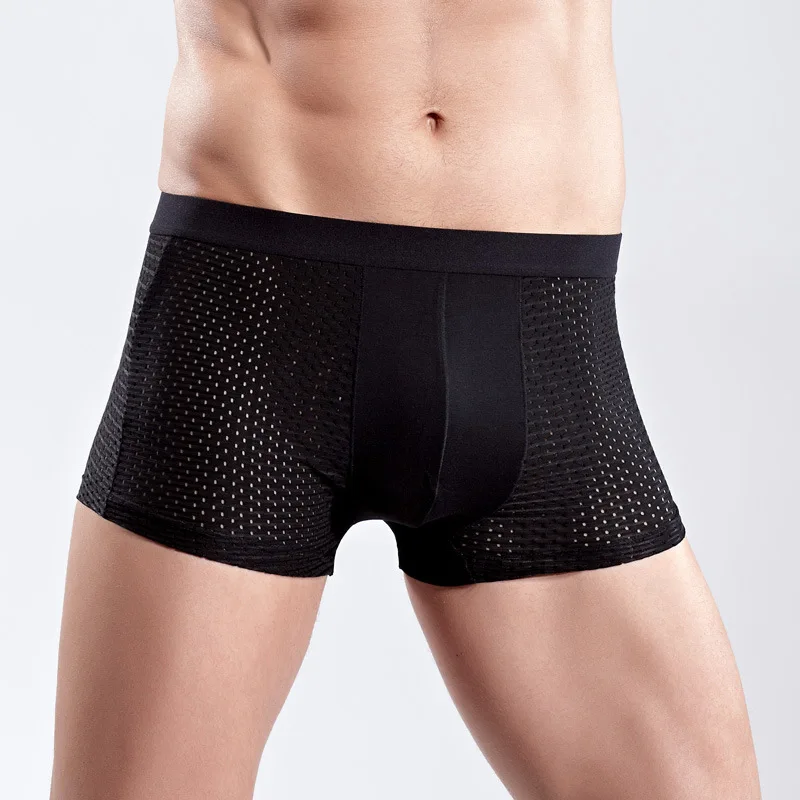

Men Breathable Mesh Ice Silk Underpants Corner Underwear Sexy Panties Mens Bodysuit Comfortable Skin oil