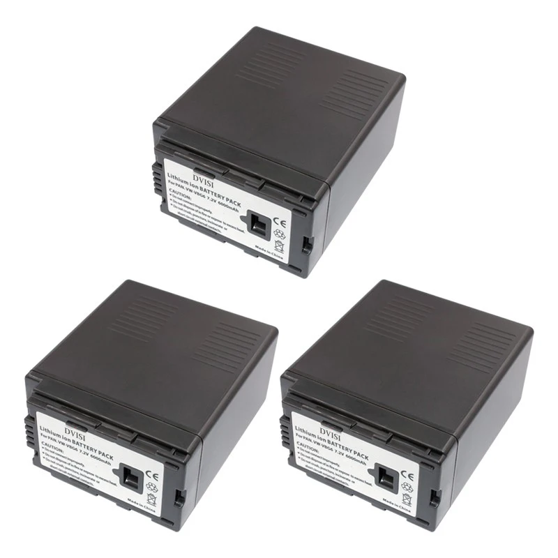 

3Pc 7.2V 6000mAh VW-VBG6 Li-ion Battery VW VBG6 VWVBG6 Rechargeable Camera Battery for Panasonic AG-HMC154ER HMC154GK AG-HMC154P