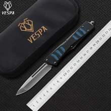 Лезвие ножа VESPA: D2, Ручка: алюминий+ TC4+ G10, кемпинг выживания Открытый EDC Охота тактический инструмент ужин кухонный нож