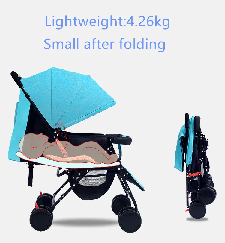 Сверхлегкая детская коляска с высоким пейзажем, четырехколесная коляска, переносная складная переносная коляска для новорожденных детей