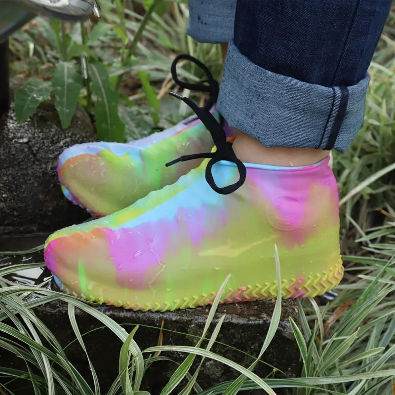 Резиновые многоразовые латексные водонепроницаемые непромокаемые туфли, Нескользящие мужские/женские чехлы для обуви, для путешествий и дождливой погоды
