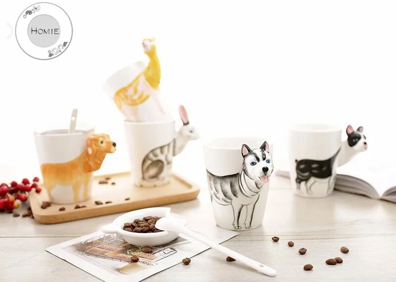 HOMIE lovely Animal Ceramics Coffee Mug Large Capacity 360ml Animal Mugs creative Drinkware Coffee Tea Cups Novelty Gifts milk 06