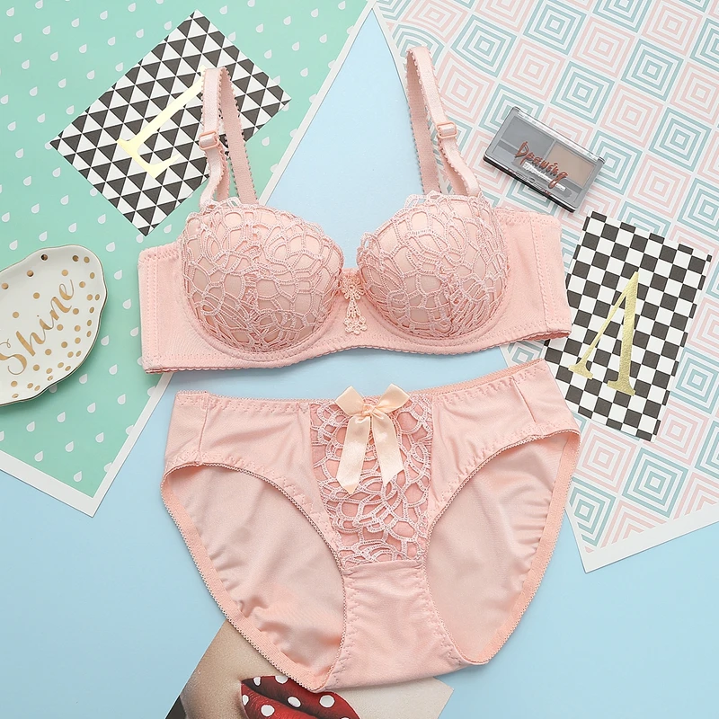 pink 2pcs Детский бюстгальтер нижнее белье для девочек-подростков кружевное тонкое нижнее белье черного цвета бюстгальтер с получашечками для девочек детское белье с маленькой грудью - Цвет: pink 2pcs