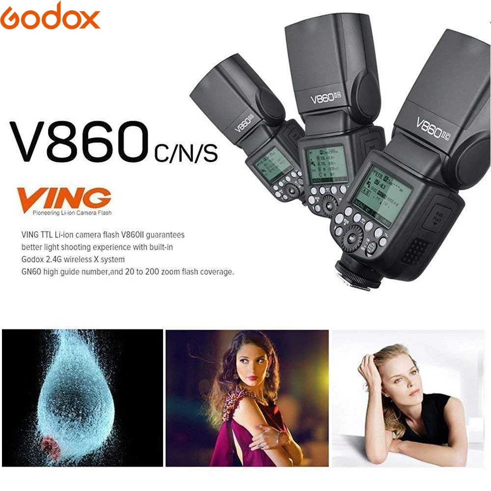 Godox VING V860II Литиевая Батарея Вспышка GN60 HSS 1/8000s ttl вспышка + X1T триггер для Canon Nikon sony