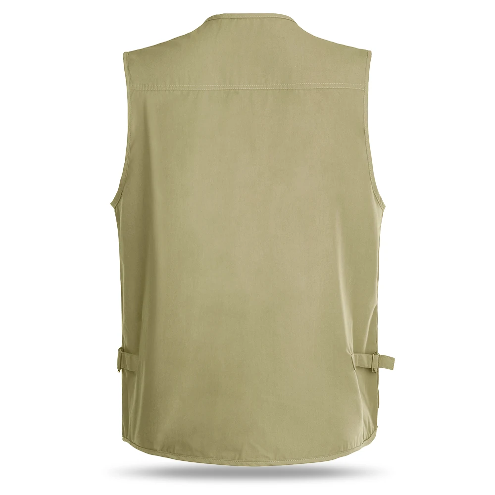 Outdoor Fishing Waistcoat Sleeveless Zipper Fishing Jacket Multi-pockets Hunting Hiking Climbing Fishing Vest for Men