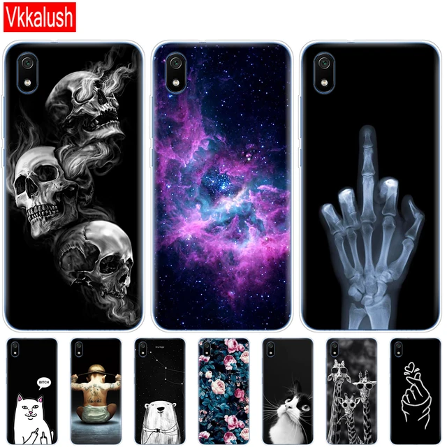 US $1.09 Case For Xiaomi Redmi 7a Cases Full Protection Soft TPU Back Silicon Cover For Redmi 7 A Bumper red