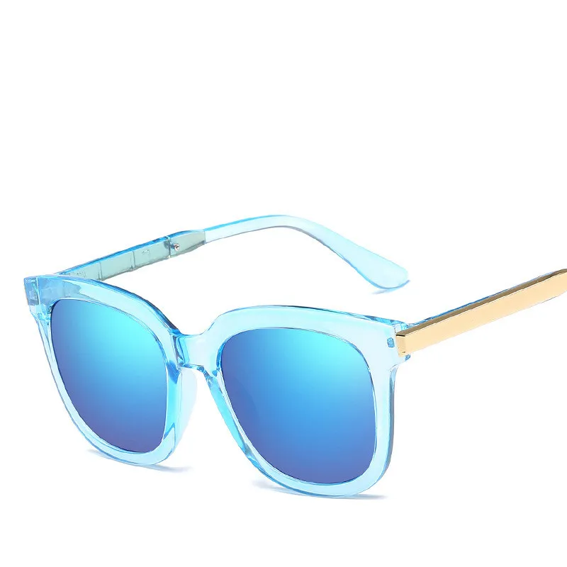 Новинка, квадратные солнцезащитные очки для женщин, фирменный дизайн, зеркальное покрытие, женские солнцезащитные очки, женские солнцезащитные очки, oculos de sol - Цвет линз: Clear Blue