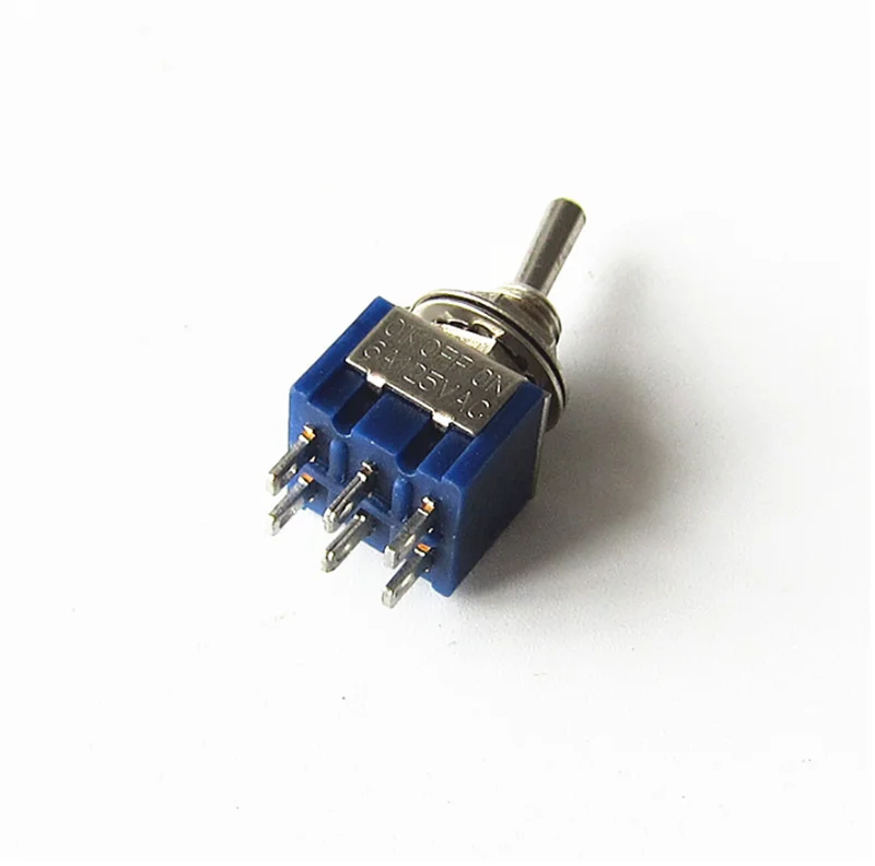 

MTS-203 6-контактный 6 мм Mini DPDT ON-OFF-ON 6A 125VAC переключатели