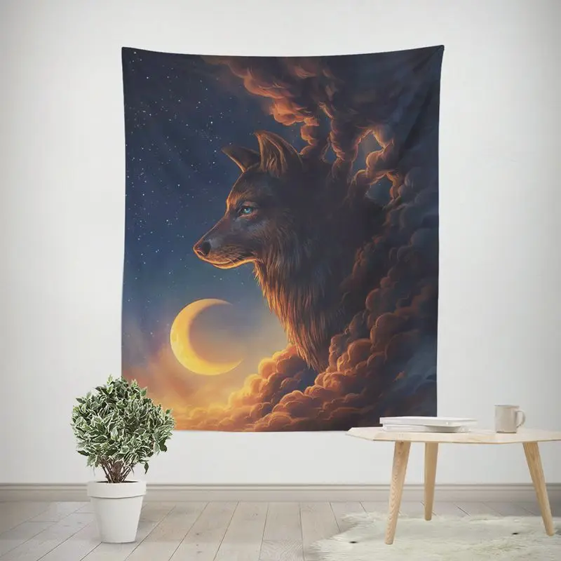 Nordic животного гобелен волк Лев стене висит арт Сова ковер с оленем одеяло домашний украшение для спальной Современный Настенный декор