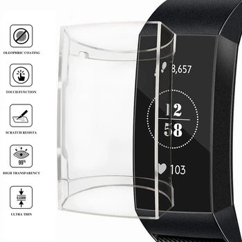 

TPU Transparent Protective Case Cover for Fitbit Charge 3 Silcone Soft Clear Cases Shell Smart Band Watch Dial Screen Protector